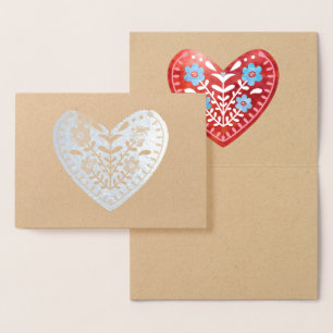 Scandinavian Heart Foil Card