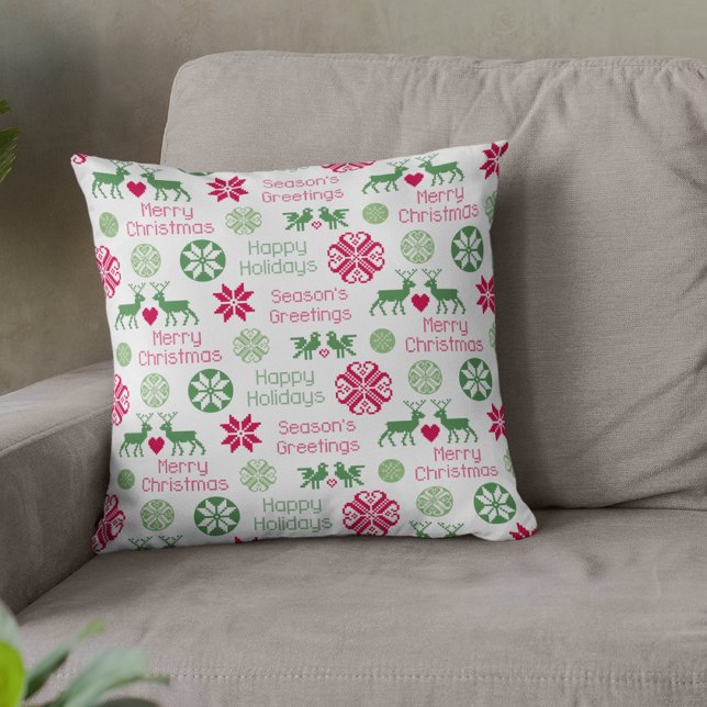 Scandinavian Holiday Folk Art Pattern Cushion (Creator Uploaded)