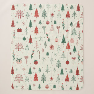 Scandinavian Holiday Forest Sherpa Blanket
