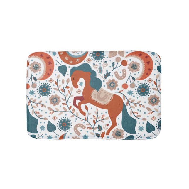 Scandinavian Horse Cute Bath Mat (Front)