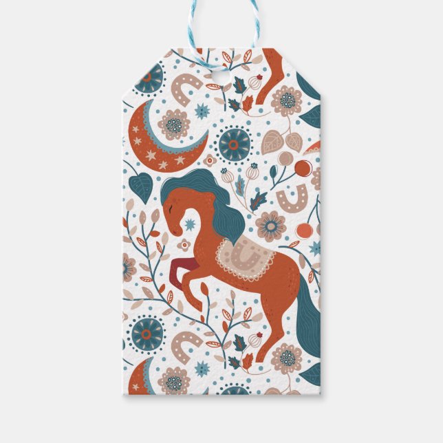 Scandinavian Horse Cute Gift Tags (Front)