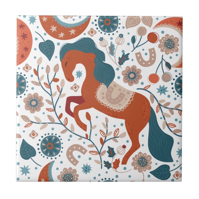 Scandinavian Horse Cute Tile (Front)