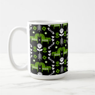 Scandinavian Horse Folk Art Coffee Mug