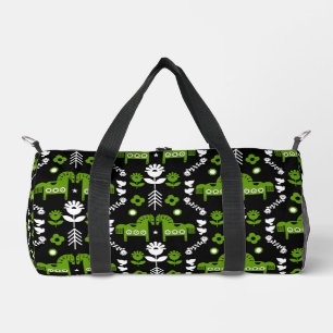 Scandinavian Horse Folk Art Duffle Bag