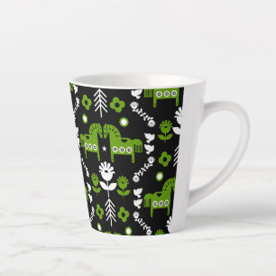 Scandinavian Horse Folk Art Latte Mug
