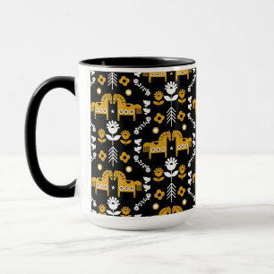 Scandinavian Horse Folk Art Mug