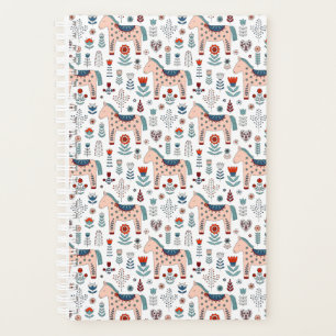 Scandinavian Horse Folk Art Pattern Planner