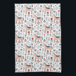 Scandinavian Horse Folk Art Pattern Tea Towel<br><div class="desc">This folk art design features a Scandinavian pattern with cute horses among hearts and flowers.</div>