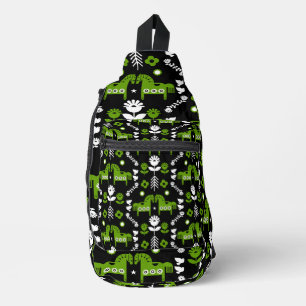 Scandinavian Horse Folk Art Sling Bag