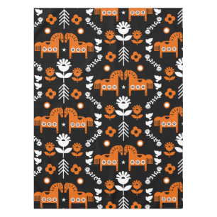 Scandinavian Horse Folk Art Tablecloth