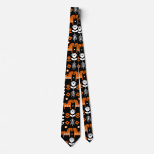 Scandinavian Horse Folk Art Tie