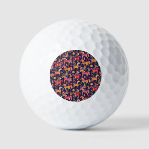 Scandinavian Horses: Decorative Seamless Design Golf Balls