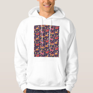 Scandinavian Horses: Decorative Seamless Design Hoodie