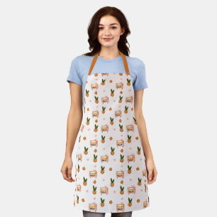 Scandinavian House TV Seamless Pattern Apron
