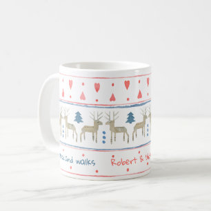 Scandinavian Hygge Pattern - Custom Text and Names Coffee Mug
