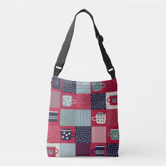 Scandinavian Hygge: Rustic Pattern Mix Crossbody Bag (Front)