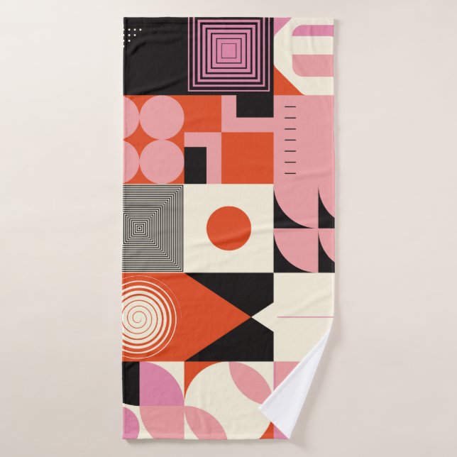 Scandinavian inspired artwork pattern made with si bath towel (Bath Towel)