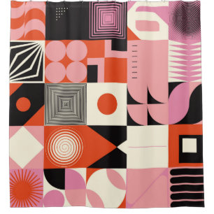Scandinavian inspired artwork pattern made with si shower curtain