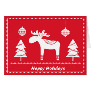 Scandinavian inspired holiday card.  Editable
