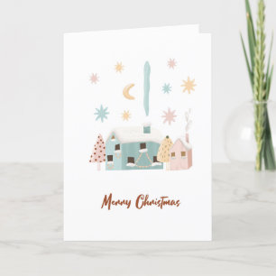 Scandinavian inspired holiday card.  Editable