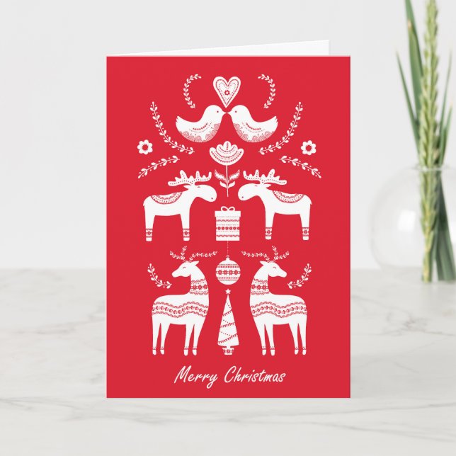 Scandinavian inspired Holiday card. Hygge Editable (Front)