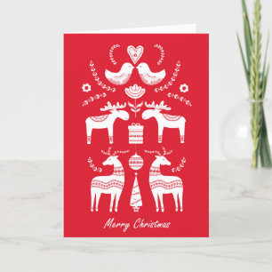 Scandinavian inspired Holiday card. Hygge Editable