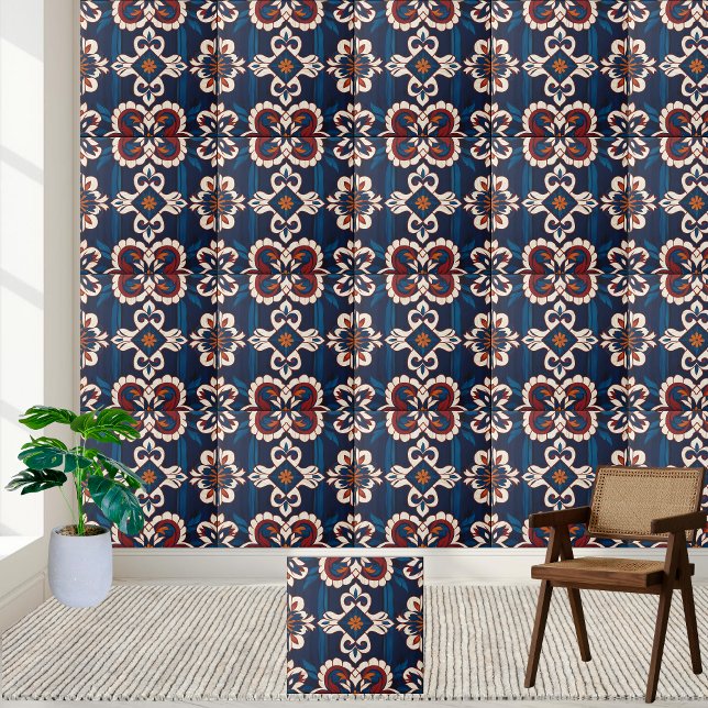 Scandinavian-inspired Tile With Floral Pattern (Scandinavian-inspired Tile With Floral Pattern)