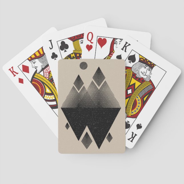 Scandinavian Inspired Triangle Design Playing Cards (Back)