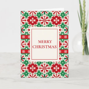 Scandinavian Isle Merry Christmas (Blank Inside) Holiday Card