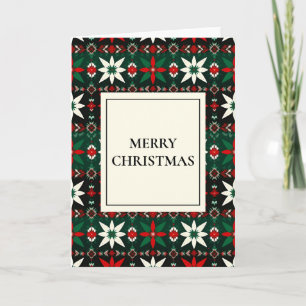 Scandinavian Isle Merry Christmas (Blank Inside) Holiday Card