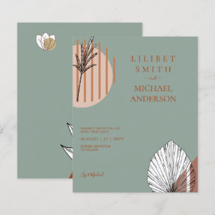 Scandinavian Japandi Abstract Shapes SAVE THE DATE