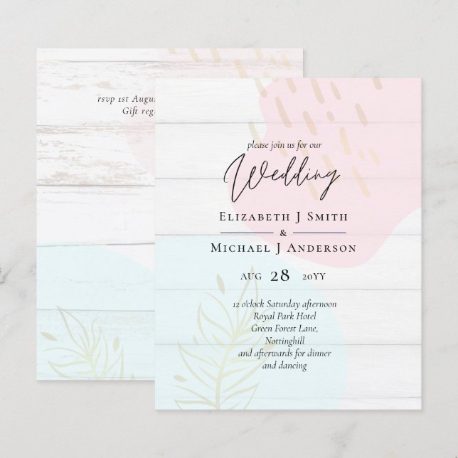 Scandinavian Japandi Modern Abstract Wedding (Front/Back)