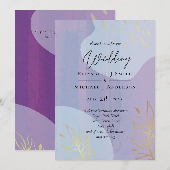 Scandinavian Japandi Modern Abstract Wedding (Front/Back)