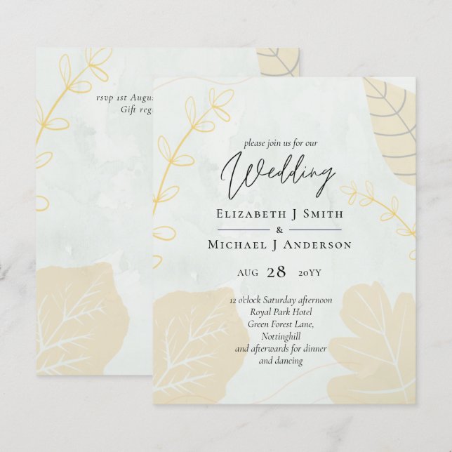 Scandinavian Japandi Modern Abstract Wedding (Front/Back)