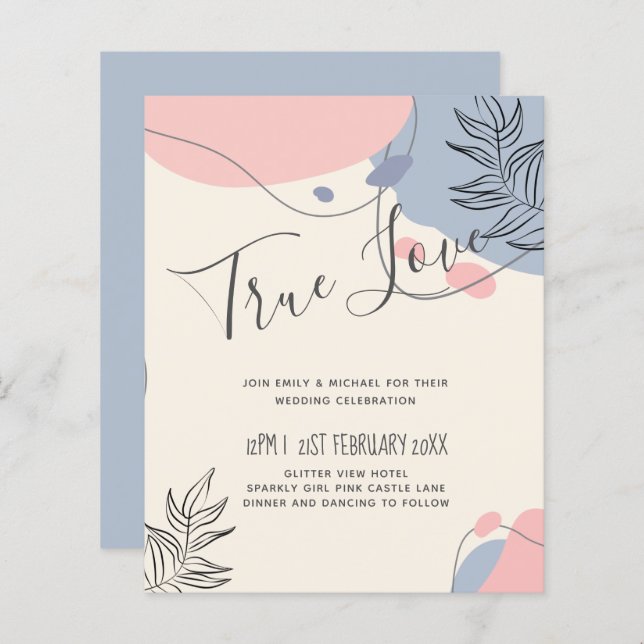 Scandinavian Japandi Modern Abstract Wedding (Front/Back)