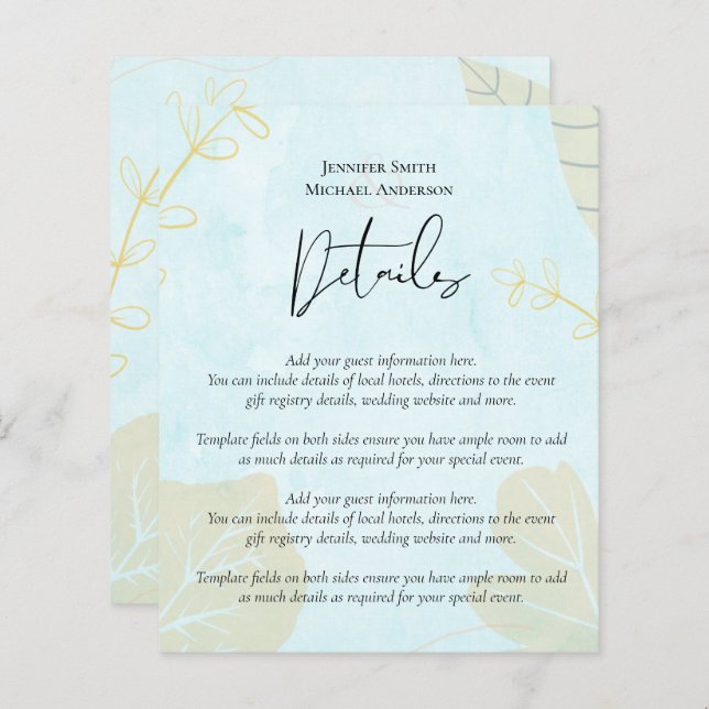 Scandinavian Japandi Modern Abstract Wedding (Front/Back)