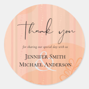 Scandinavian Japandi Modern Abstract Wedding Classic Round Sticker