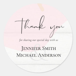 Scandinavian Japandi Modern Abstract Wedding Classic Round Sticker