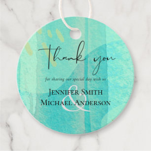 Scandinavian Japandi Modern Abstract Wedding Favour Tags