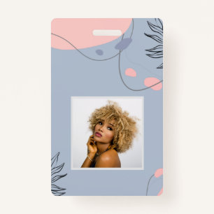 Scandinavian Japandi Modern Abstract Wedding ID Badge