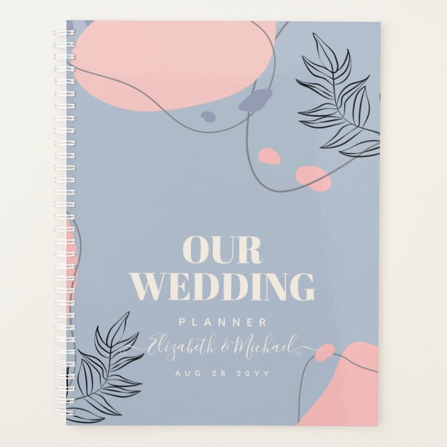 Scandinavian Japandi Modern Abstract Wedding Planner (Front)