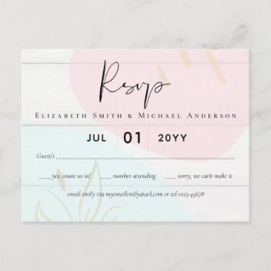 Scandinavian Japandi Modern Abstract Wedding Postcard
