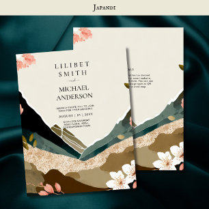 Scandinavian Japandi Wedding Theme Earth Tones Invitation