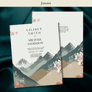 Scandinavian Japandi Wedding Theme Earth Tones Invitation