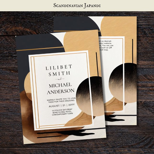 Scandinavian Japandi Wedding Theme Earth Tones Invitation (Creator Uploaded)