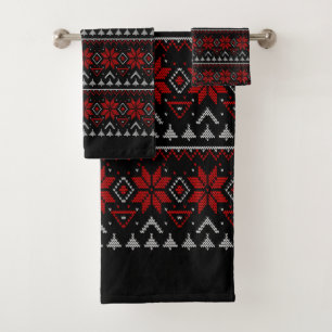 Scandinavian, knitting bath towel set