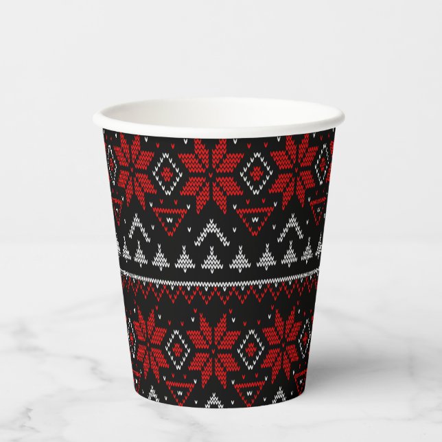 Scandinavian, knitting napkins paper cups (Front)