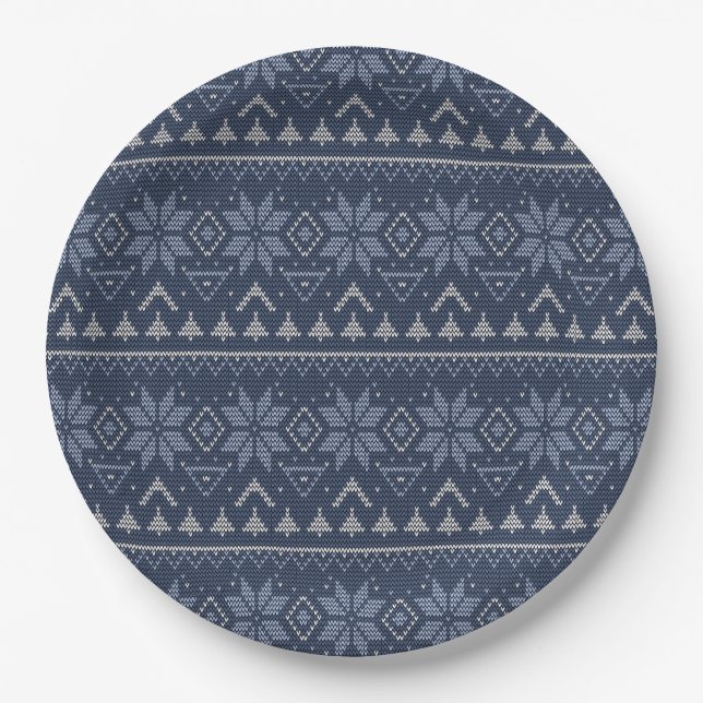 Scandinavian, knitting paper plate (Front)