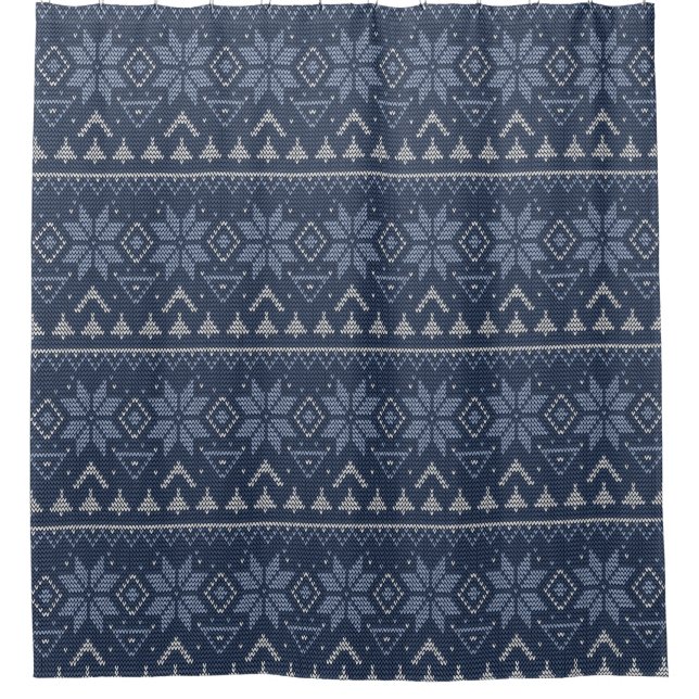 Scandinavian, knitting shower curtain (Front)