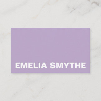 Scandinavian Lavender Violet Minimalist Simple Business Card